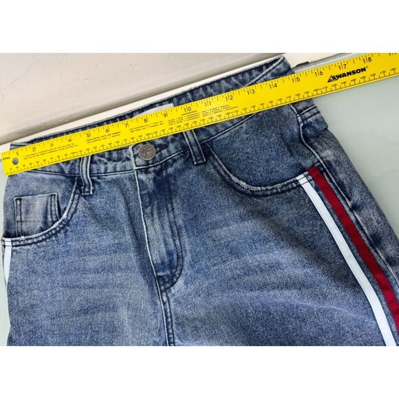 One Teaspoon Ankle Jeans Womens 29X28 High Waist Baggy Distressed Striped - Picture 8 of 13